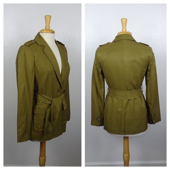 Express Jackets & Blazers - EXPRESS Women's Coat Jacket Belted Linen-Blend Lightweight Pockets NWOT  XS